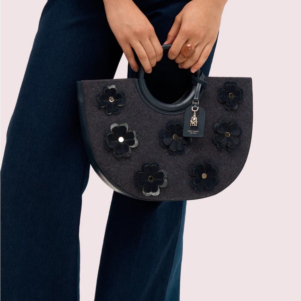 Kate Spade On Purpose Floral Appliqu Circle Tote Women's Bag